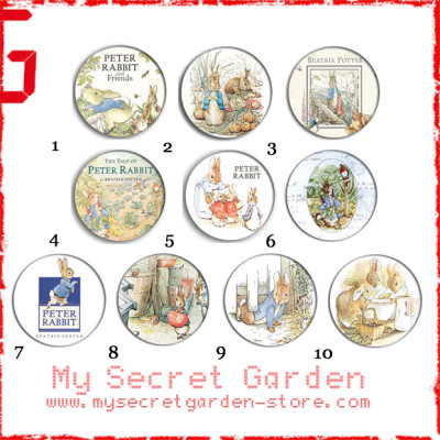 Peter Rabbit - Pinback Button Badge Set ( or Hair Ties / 4.4 cm Badge / Magnet / Keychain Set )